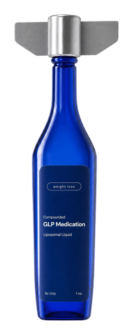 Compounded GLP medication, liposomal oral liquid, 1 mL dropper, Rx only